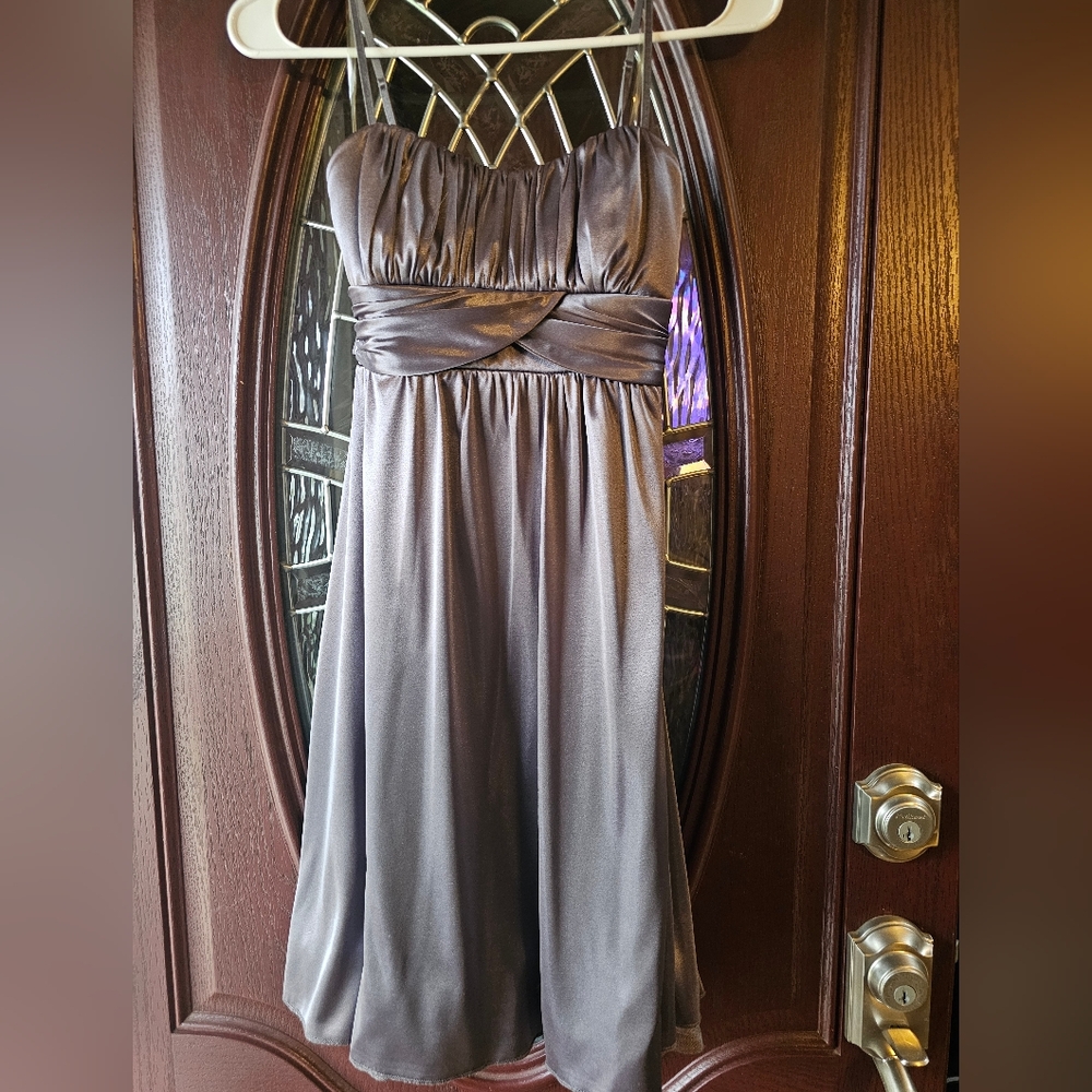 Fox Shimmering Metallic Gray Dress